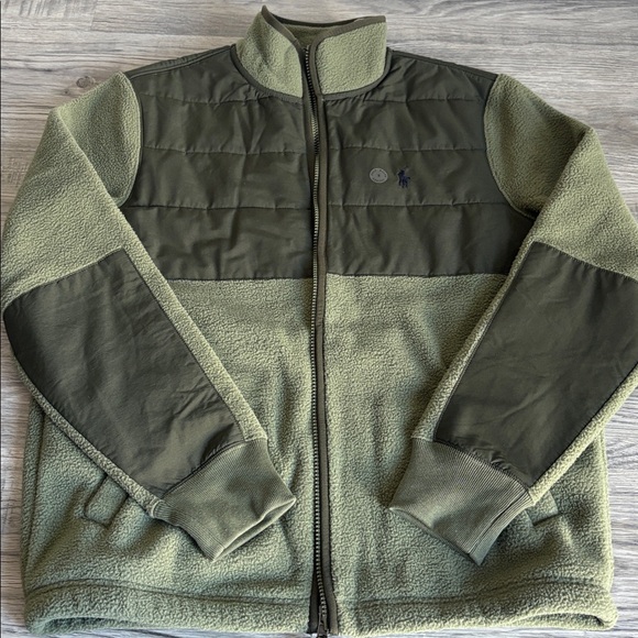 Polo Ralph Lauren Mens Fleece Jacket Olive Green Full Zip Size Small NWT